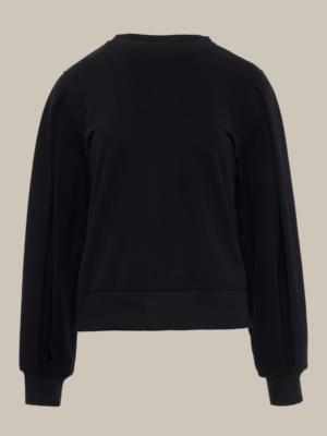 DEVOTION TWINS - BLACK BLOUSE WITH DETAILS ON THE SLEEVES