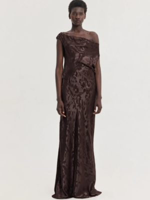 HEMITHEA - GOLD DRESS JACQUARD BROWN