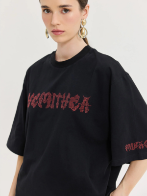 HEMITHEA - CHEETAH BLACK T-SHIRT METAL VIBE