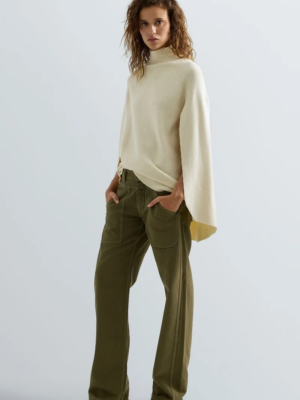 REPLAY - COTTON CANVAS BOYFRIEND TROUSERS