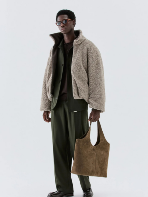 I'M BRIAN - CURLY BOMBER IN BEIGE