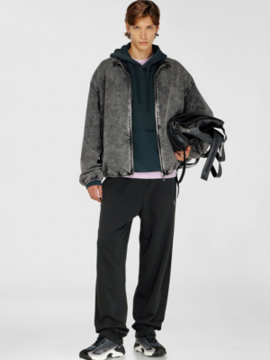 DIESEL - COTTON PANTS WITH METALLIC OVAL D