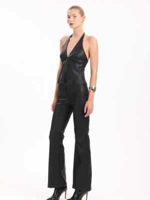 MYT - LEATHER HALTER TOP