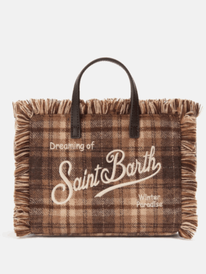 MC2 SAINT BARTH - MINI VANITY BAG IN WOOL BLEND WITH TARTAN PATTERN