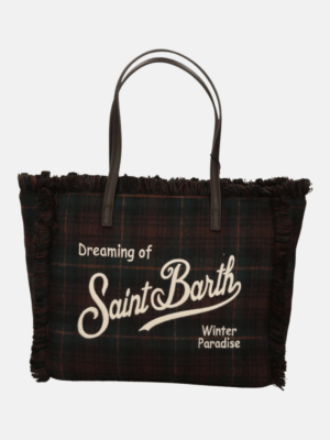 MC2 SAINT BARTH - VANITY BAG IN WOOL BLEND WITH TARTAN PATTERN