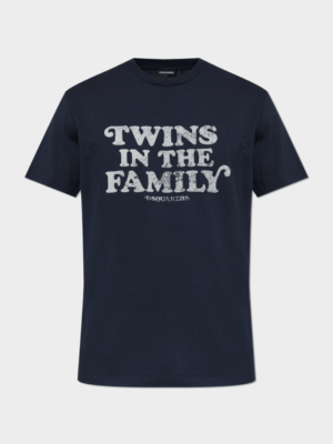 DSQUARED2 - TWINS IN THE FAM T-SHIRT NAVY/BEIGE