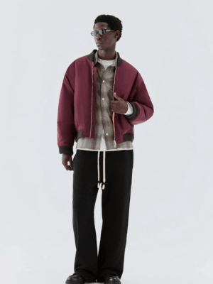 I'M BRIAN - BOMBER OVERSIZE BORDEAUX