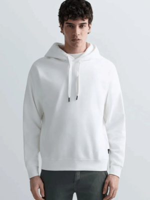 REPLAY - COTTON-BLEND HOODY WHITE