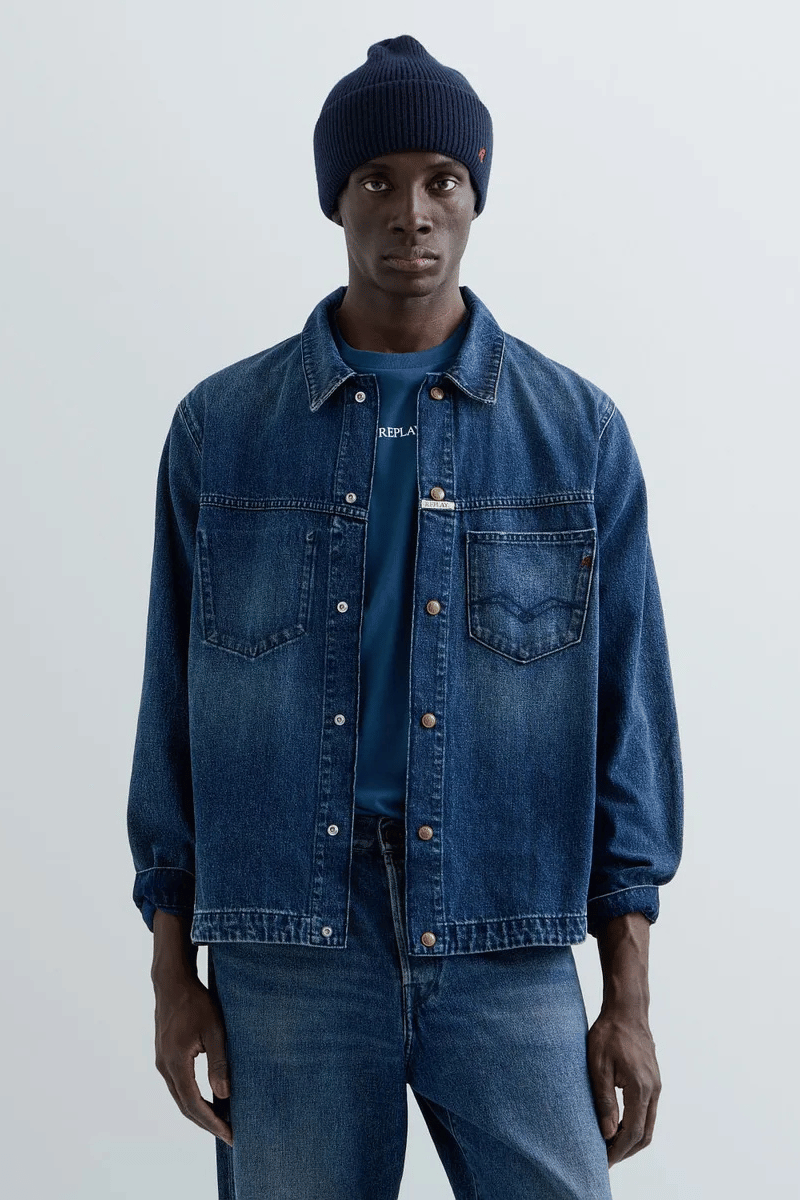 REPLAY - DENIM JACKET WITH BREAST POCKET 1 REPLAY - DENIM JACKET WITH BREAST POCKET