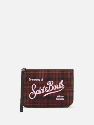 MC2 SAINT BARTH - ALINE WOOL BLEND POCHETTE WITH TARTAN PATTERN - Κόκκινο
