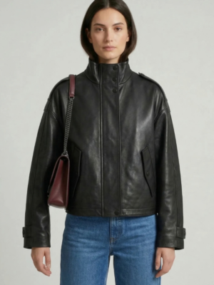 RICANO - DEBORA BLACK LEATHER JACKET