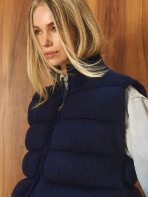TAILOR MADE - KNIT PUFFER VEST NAVY BLUE