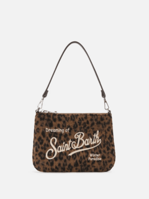 MC2 SAINT BARTH - MINI PARISIENNE FELT SHOULDER BAG WITH LEOPARD PRINT