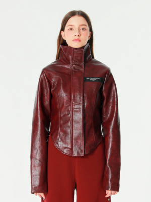 MWM - CROPPED FAUX LEATHER CORSET JACKET