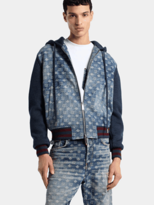 DSQUARED2 - D2 MONOGRAM ZIPPED CARDIGAN