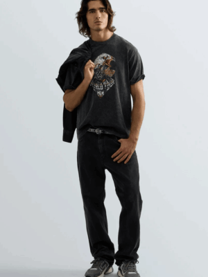 REPLAY - T-SHIRT WITH EAGLE PRINT