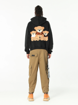 MWM - HOODIE WITH TEDDY PATCH ON THE BACK BLACK