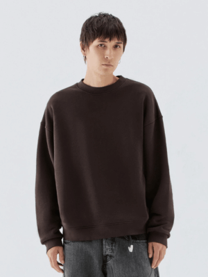 I'M BRIAN - OVERSIZED CREWNECK SWEATSHIRT BROWN